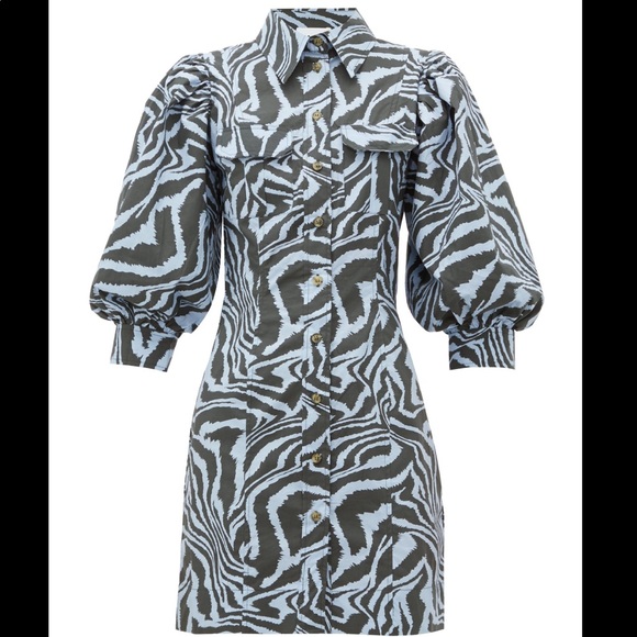 NWT Ganni Printed Poplin Dress - Picture 2 of 13
